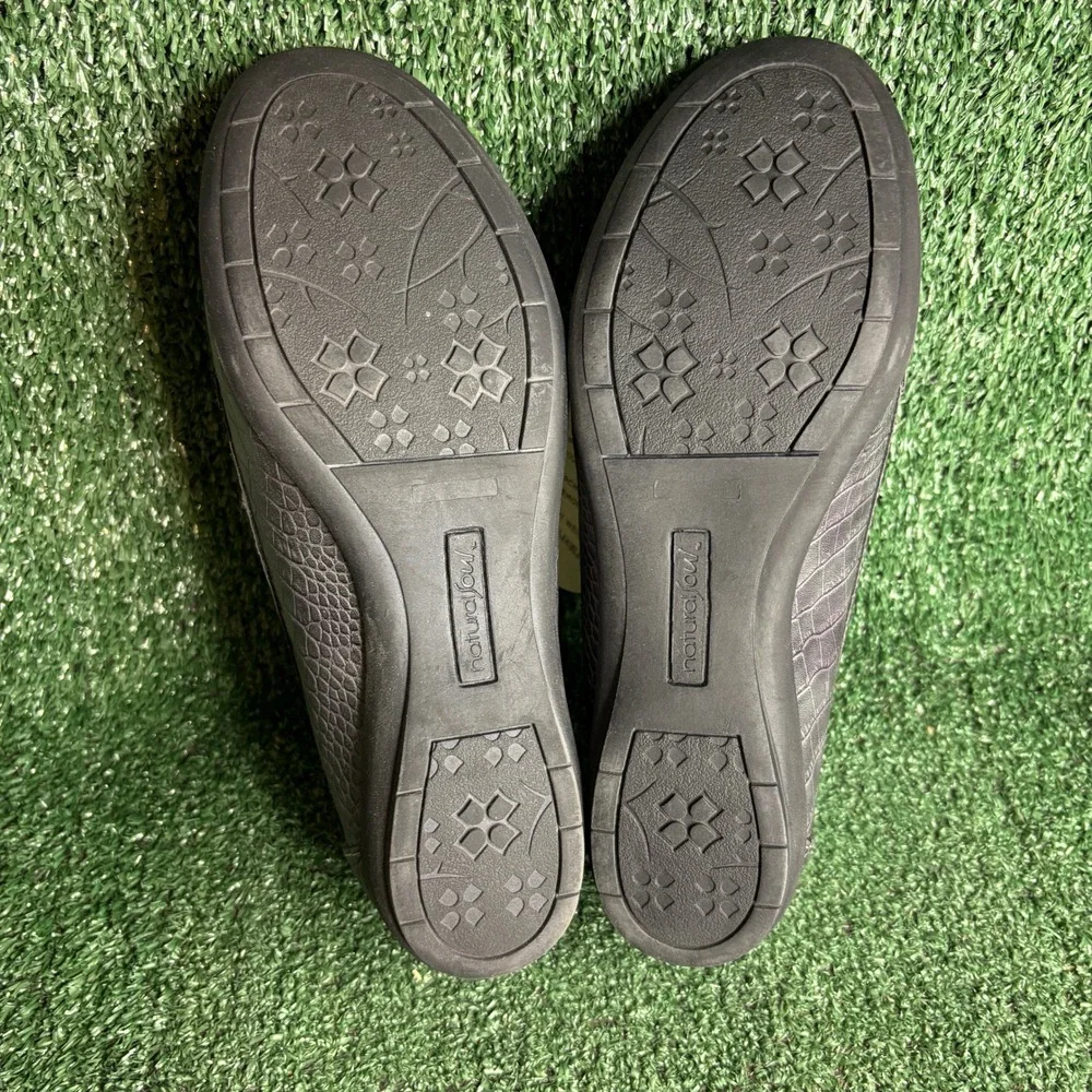 NEW Natural Soul Gracee Faux Croc All Thru Comfort Loafer Flat Grey Womens 9.5M